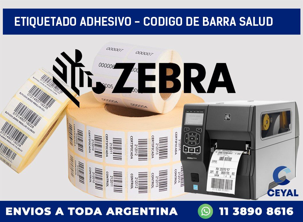 Etiquetado adhesivo - codigo de barra salud