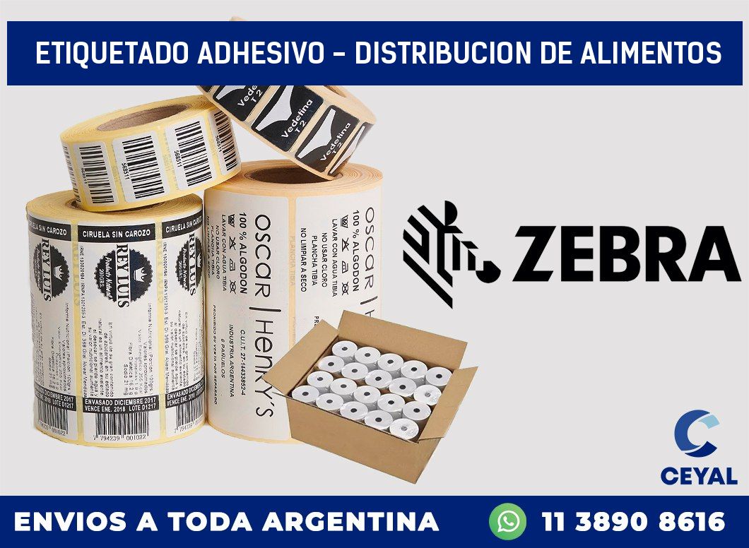 Etiquetado adhesivo – distribucion de alimentos