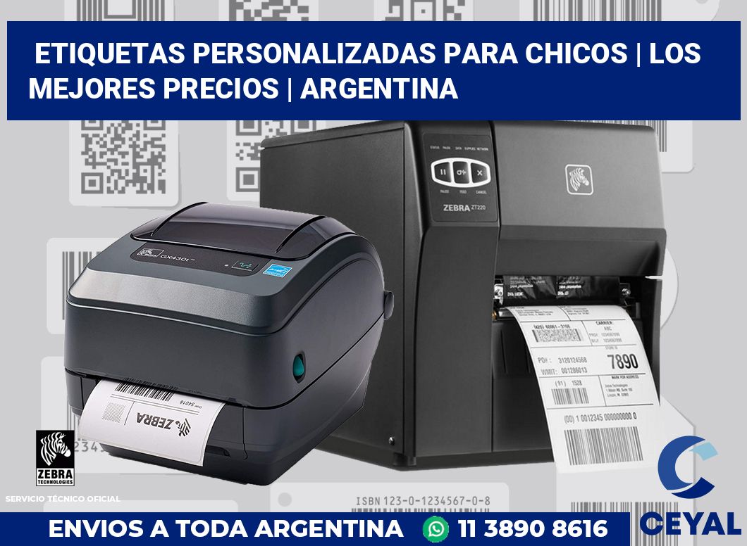 Etiquetas personalizadas para chicos | Los mejores precios | Argentina