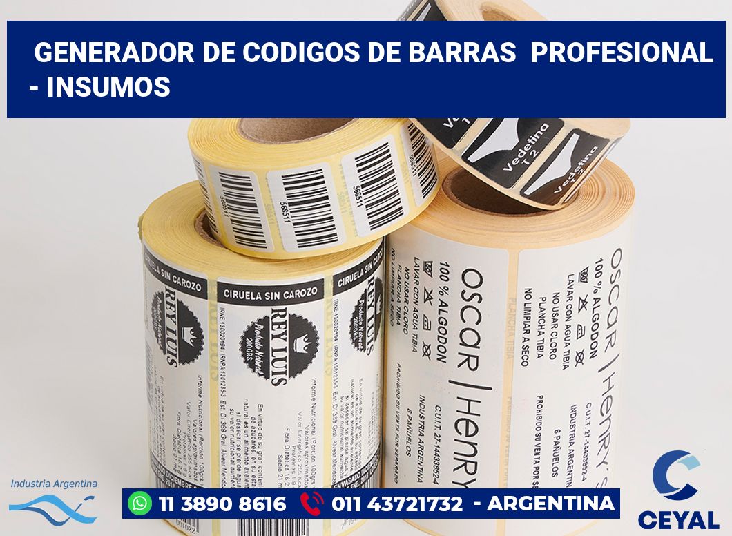 Generador de codigos de barras  profesional  - Insumos