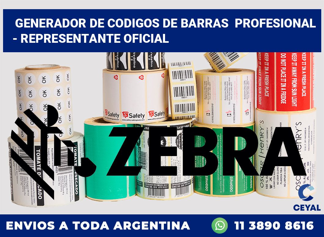 Generador de codigos de barras  profesional  – Representante oficial