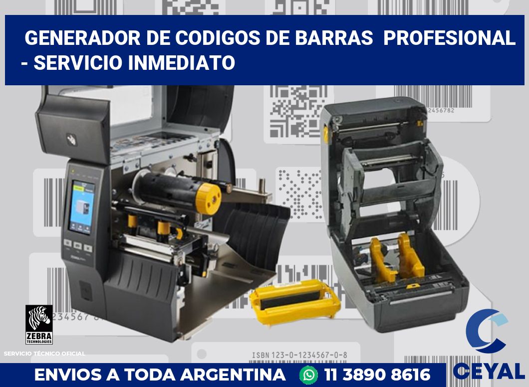 Generador de codigos de barras  profesional  - Servicio inmediato
