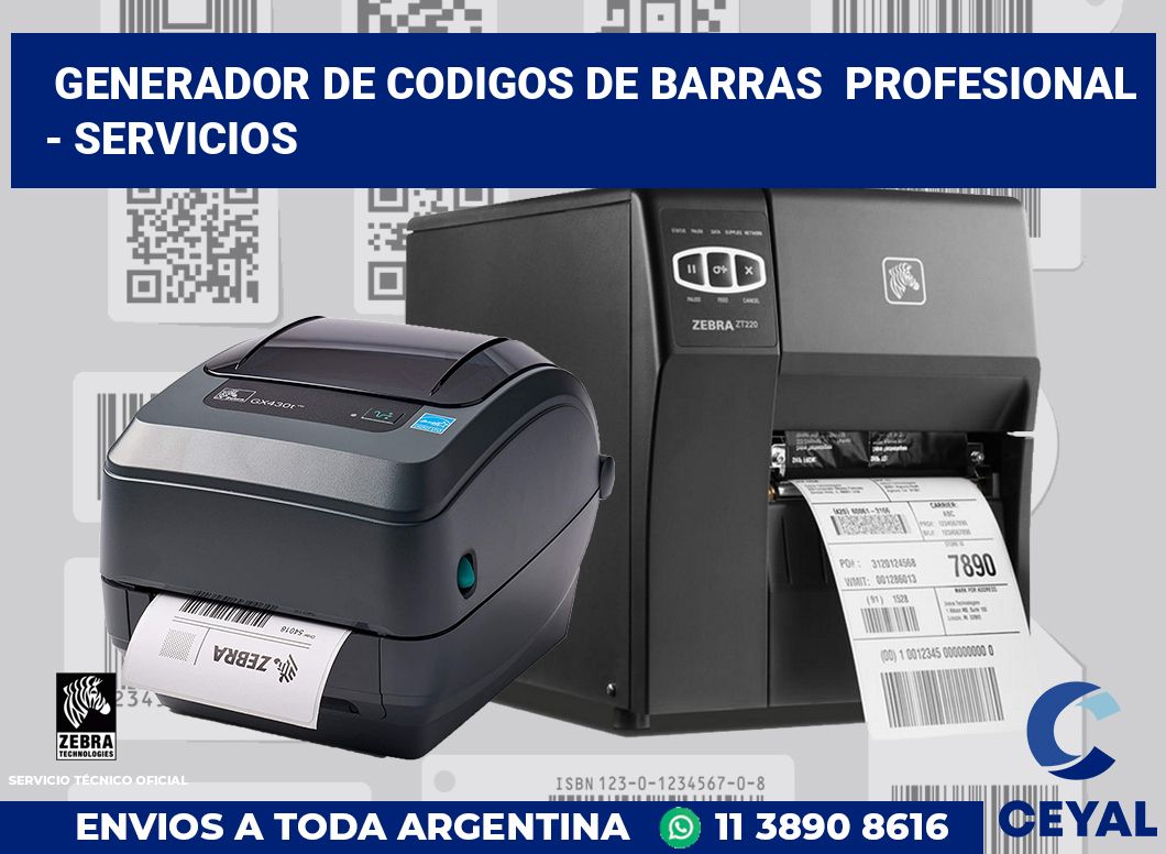 Generador de codigos de barras  profesional  - Servicios