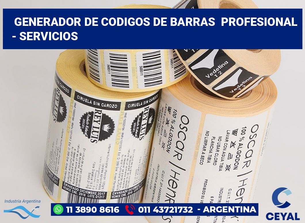 Generador de codigos de barras  profesional  - Servicios