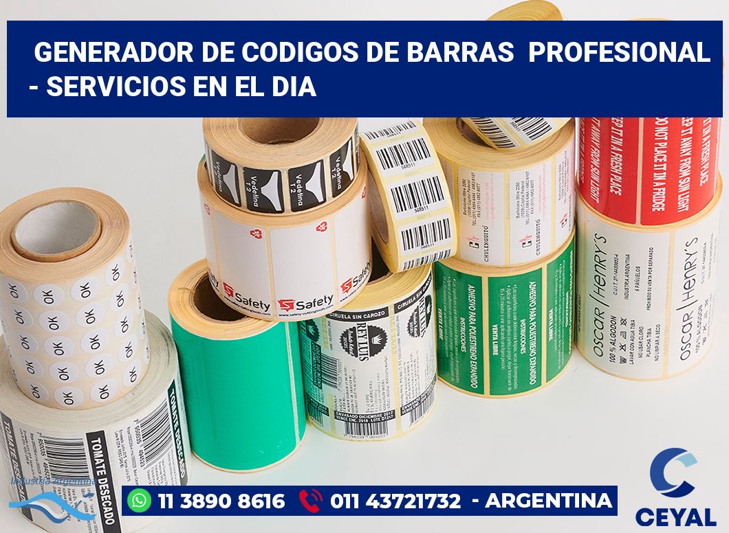 Generador de codigos de barras  profesional  - Servicios en el dia