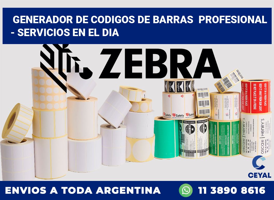 Generador de codigos de barras  profesional  – Servicios en el dia