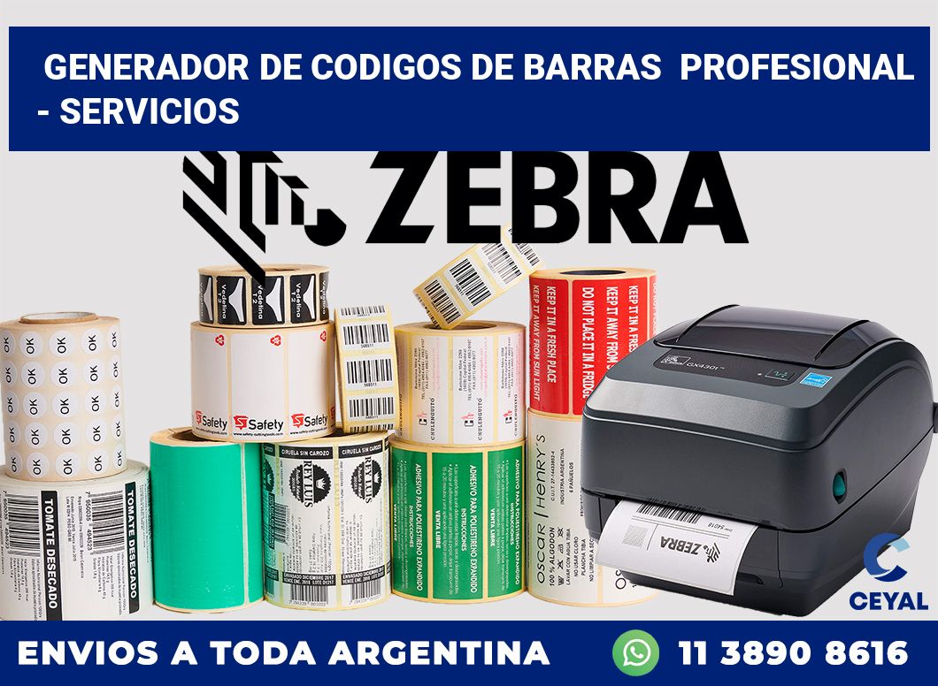 Generador de codigos de barras  profesional  – Servicios