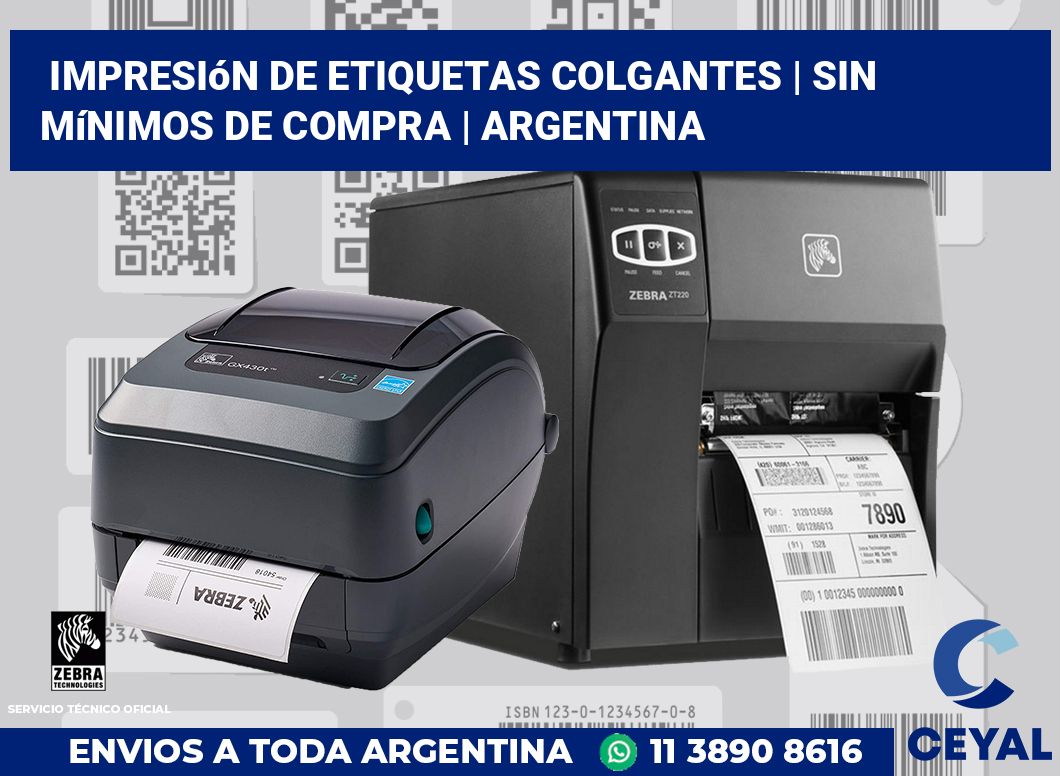 Impresión de etiquetas colgantes | Sin mínimos de compra | Argentina