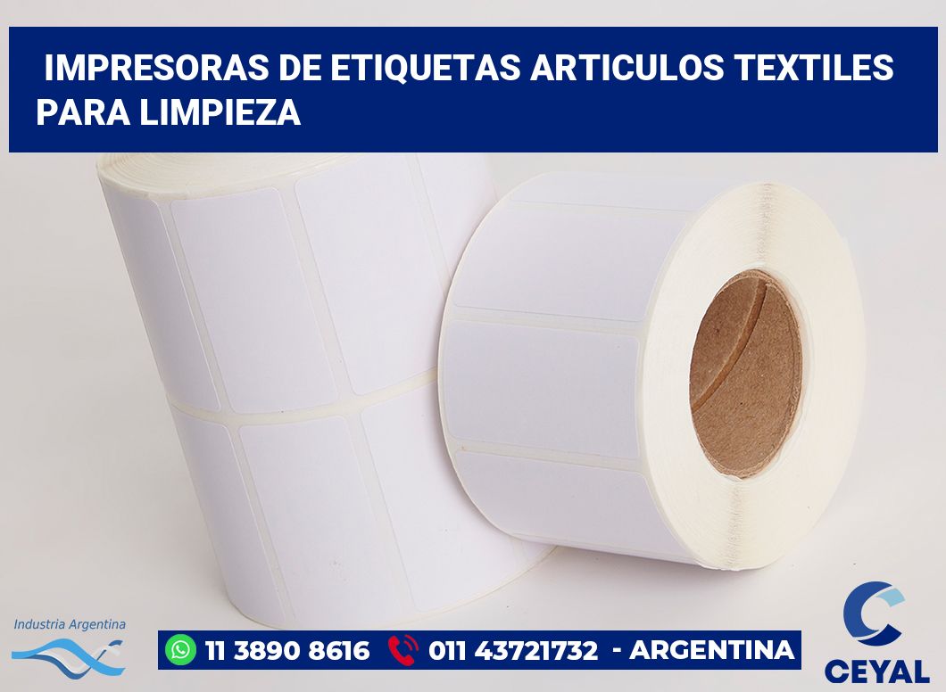 Impresoras de etiquetas Articulos textiles para limpieza