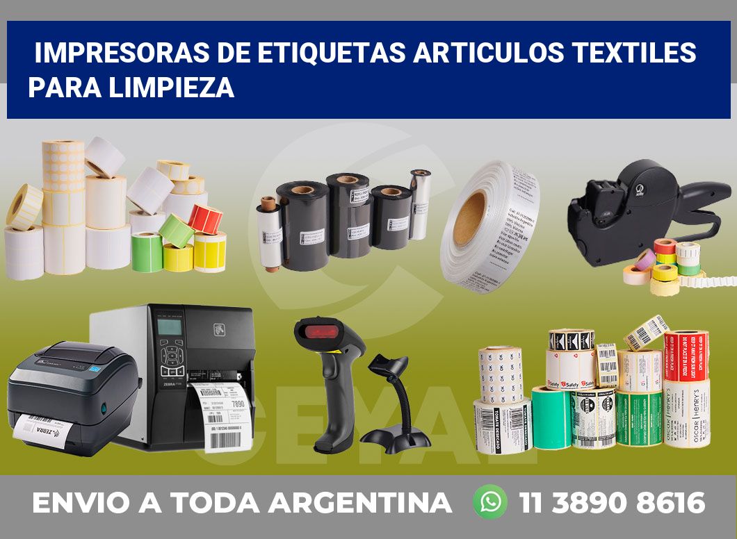 Impresoras de etiquetas Articulos textiles para limpieza