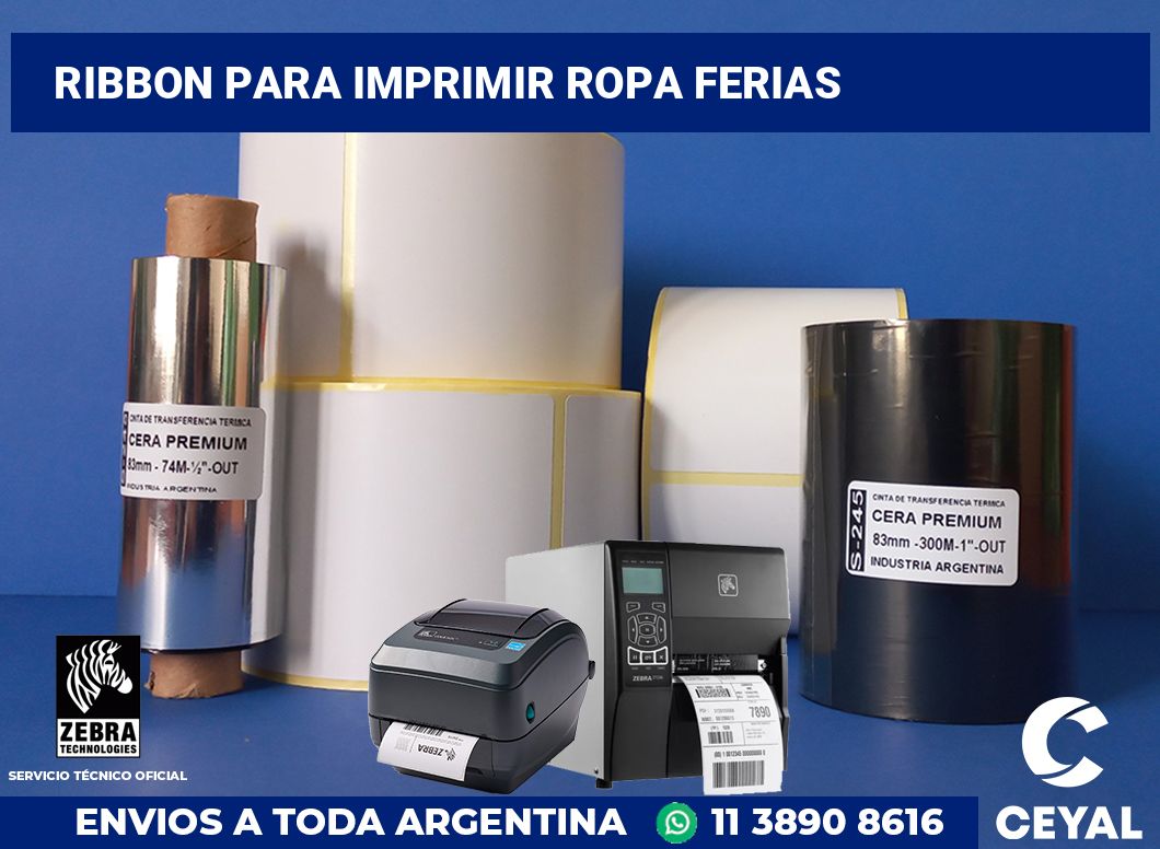 Ribbon para imprimir ropa ferias