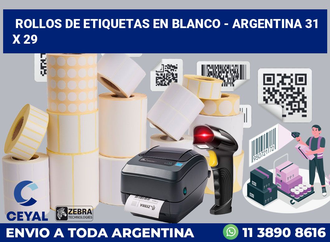 Rollos de etiquetas en blanco – Argentina 31 x 29