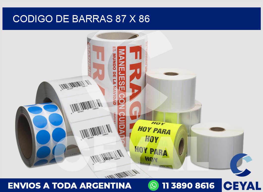 codigo de barras 87 x 86