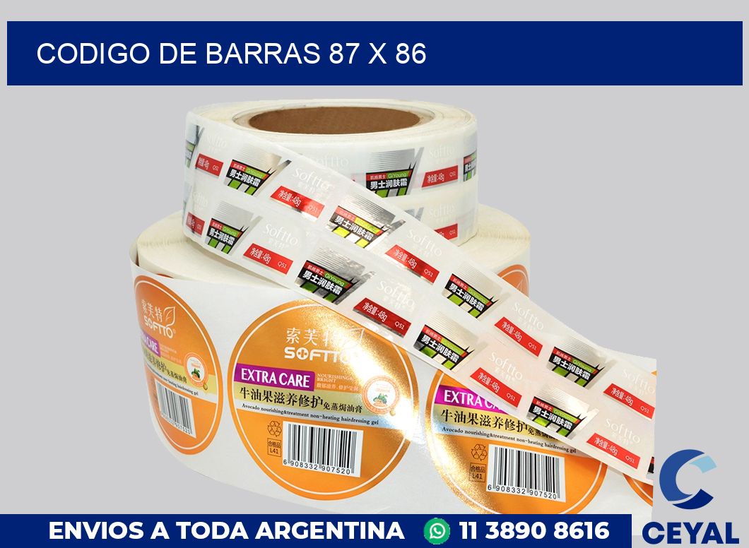 codigo de barras 87 x 86