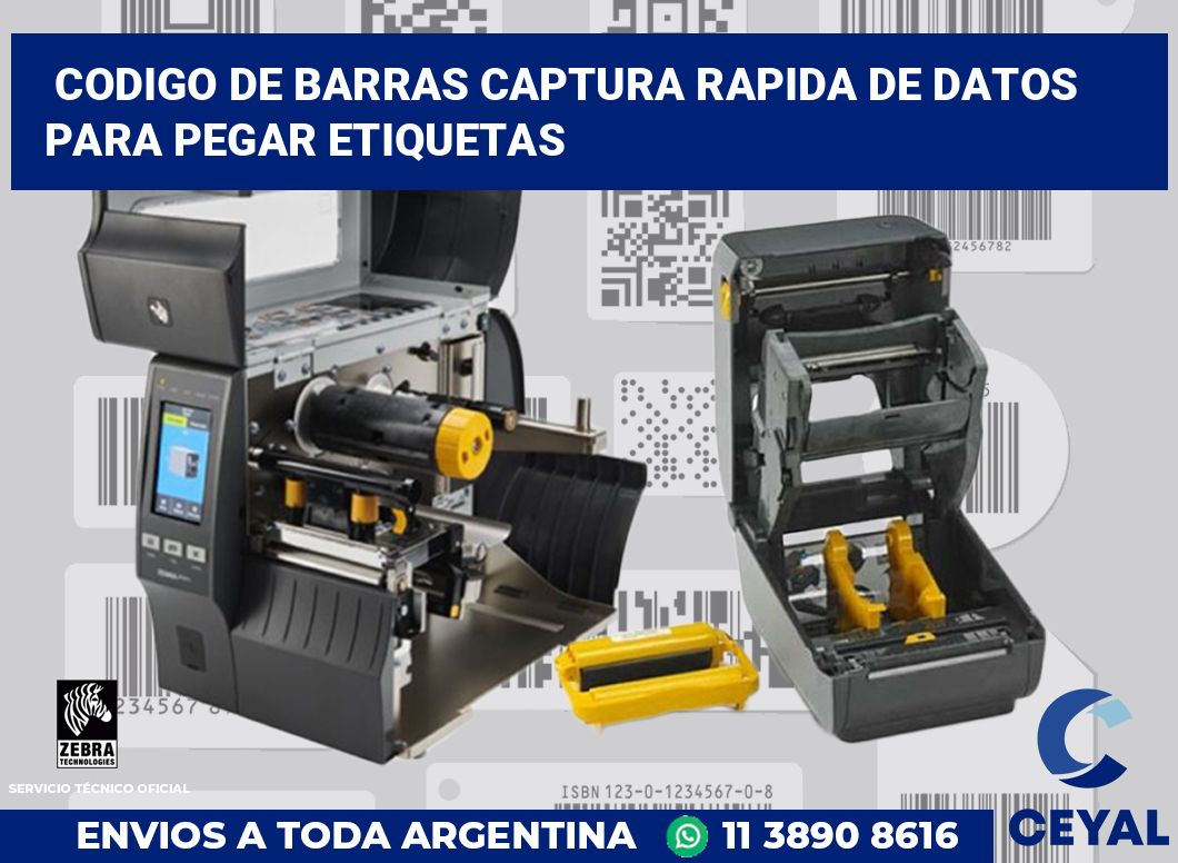 codigo de barras captura rapida de datos  para pegar etiquetas