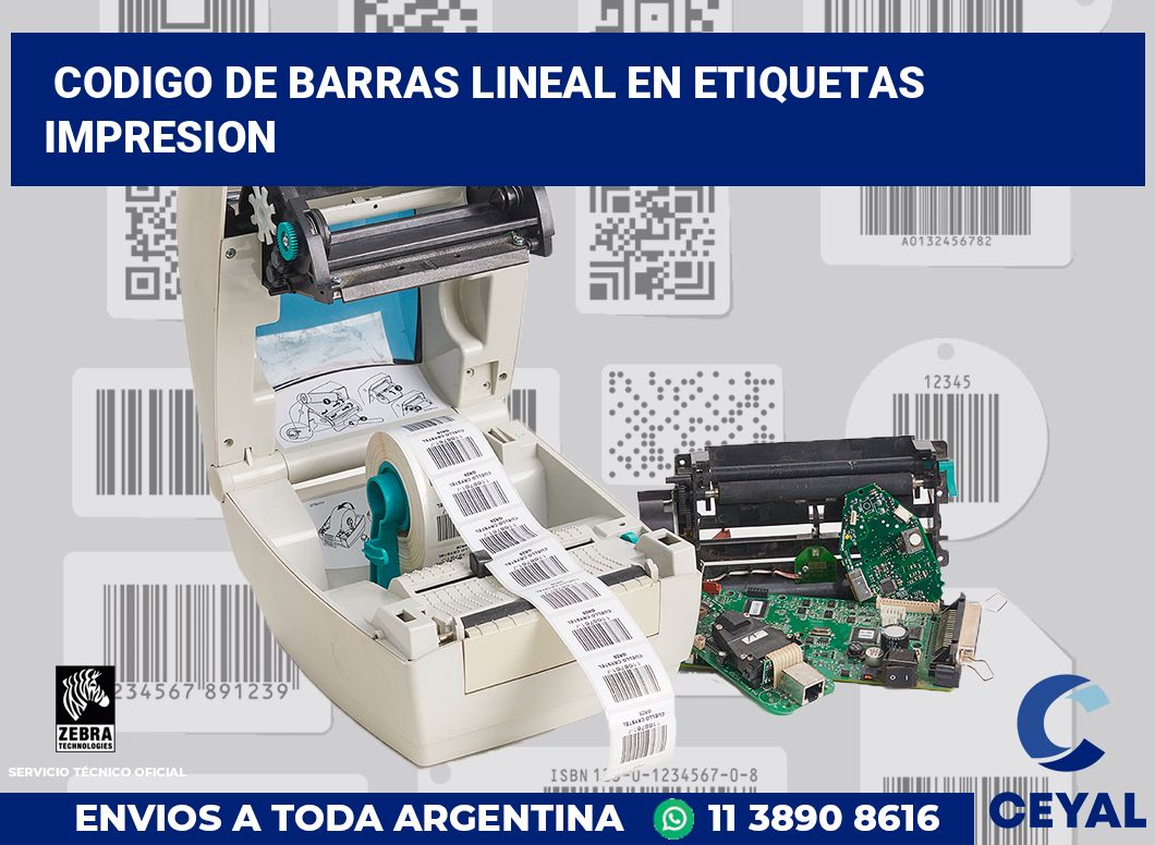 codigo de barras lineal en etiquetas impresion