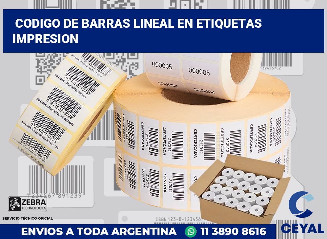 codigo de barras lineal en etiquetas impresion