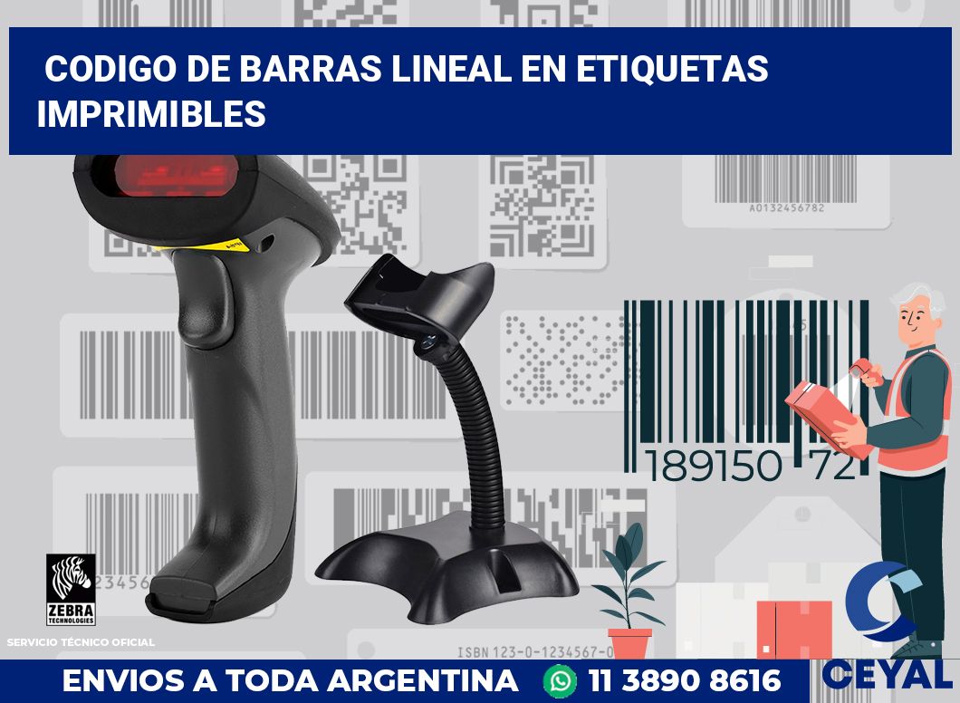codigo de barras lineal en etiquetas imprimibles