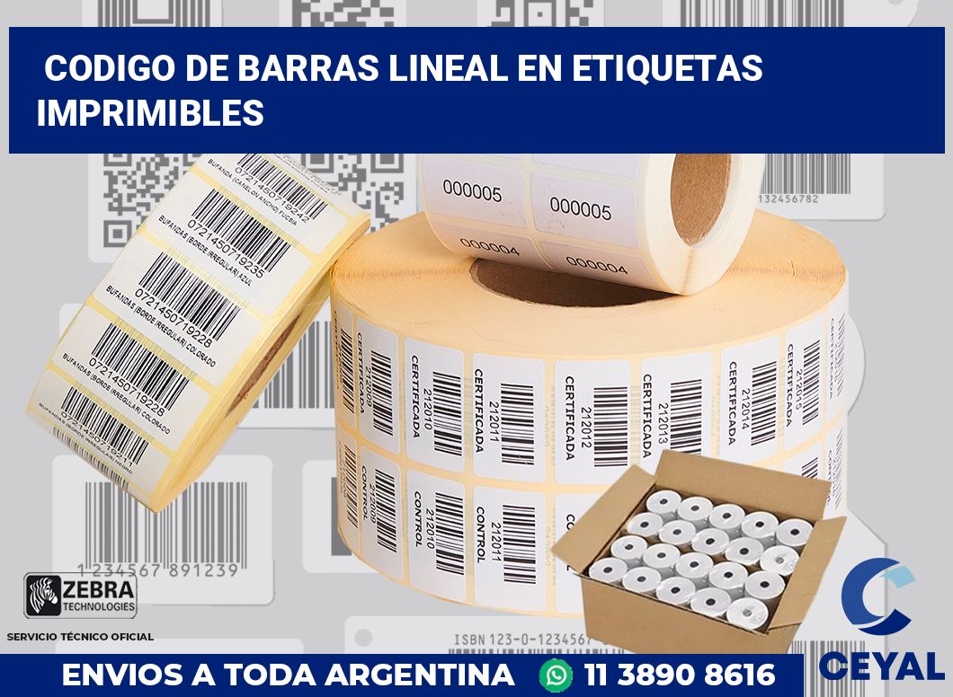 codigo de barras lineal en etiquetas imprimibles