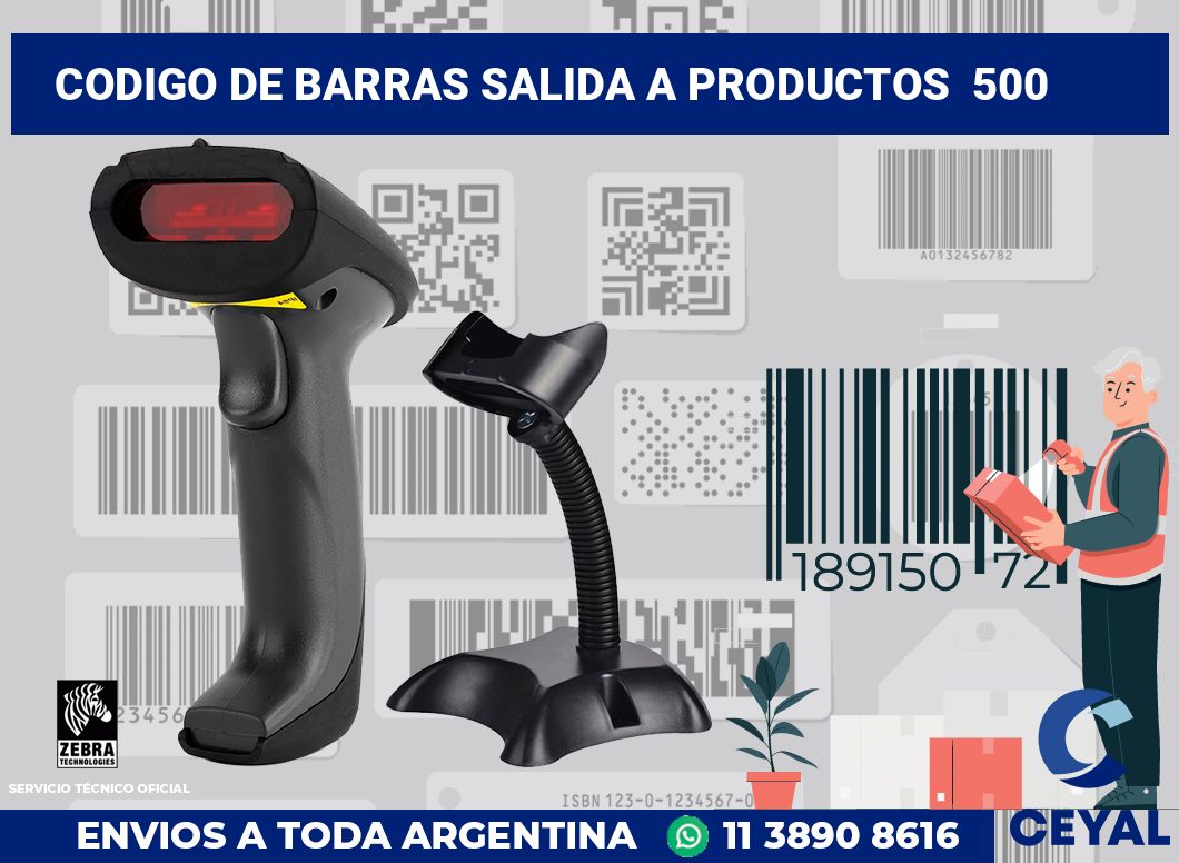 codigo de barras salida a productos  500