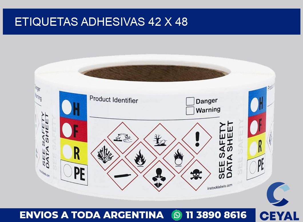 etiquetas adhesivas 42 x 48
