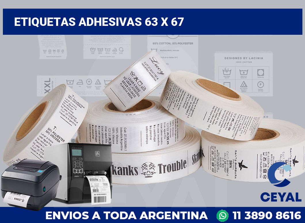 etiquetas adhesivas 63 x 67