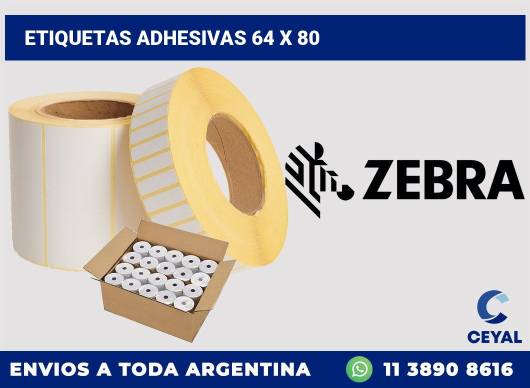 etiquetas adhesivas 64 x 80