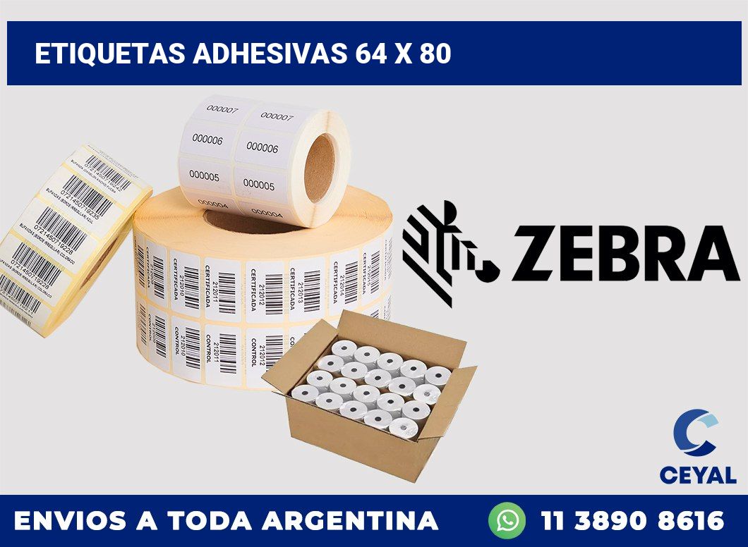 etiquetas adhesivas 64 x 80