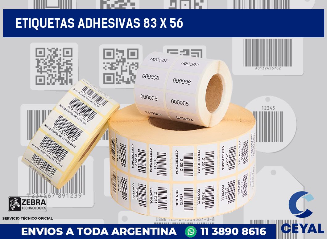 etiquetas adhesivas 83 x 56