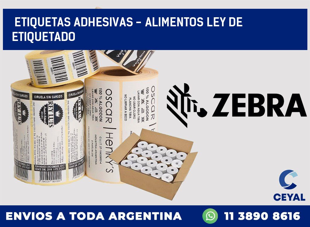 etiquetas adhesivas - alimentos ley de etiquetado