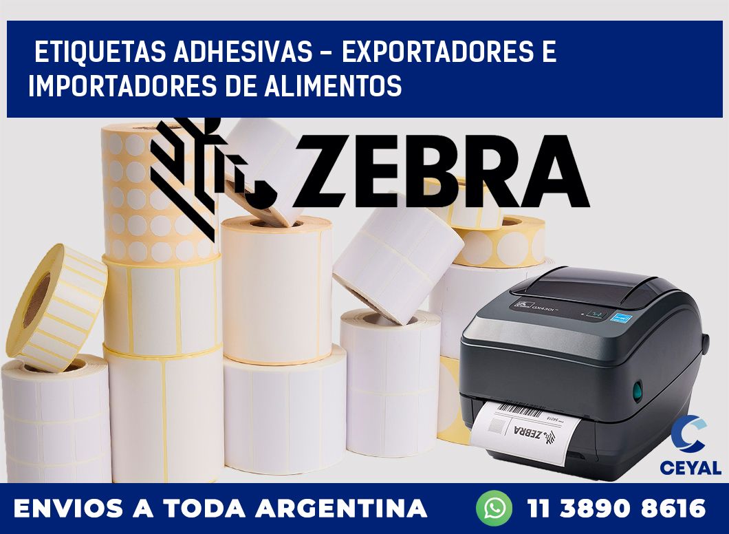 etiquetas adhesivas - exportadores e importadores de alimentos