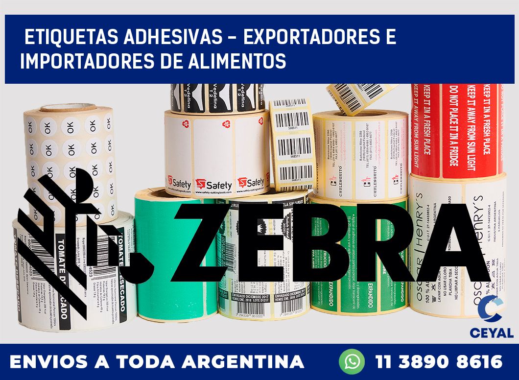 etiquetas adhesivas – exportadores e importadores de alimentos