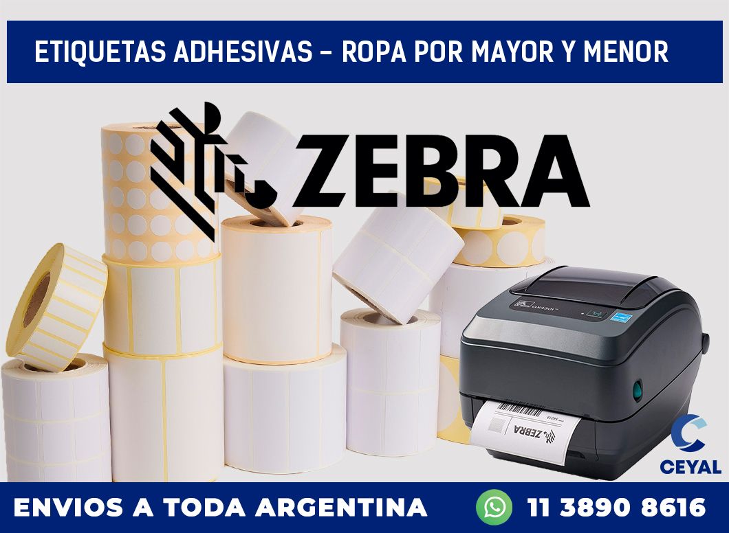 etiquetas adhesivas – ropa por mayor y menor