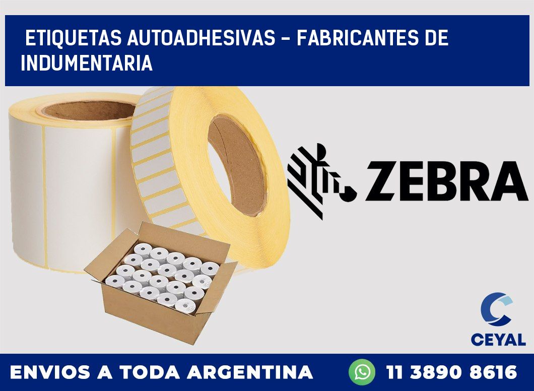etiquetas autoadhesivas - Fabricantes de indumentaria