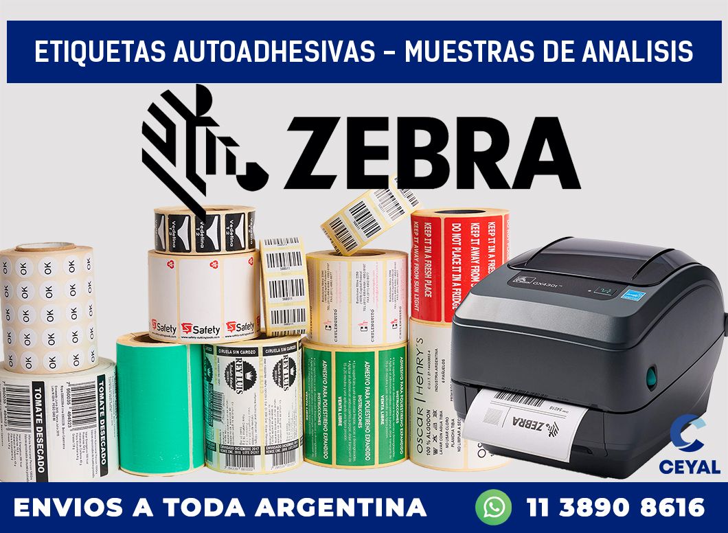 etiquetas autoadhesivas – muestras de analisis