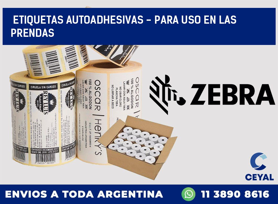 etiquetas autoadhesivas - para uso en las prendas