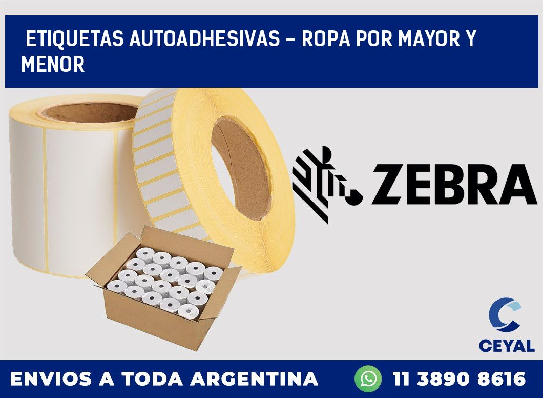etiquetas autoadhesivas – ropa por mayor y menor