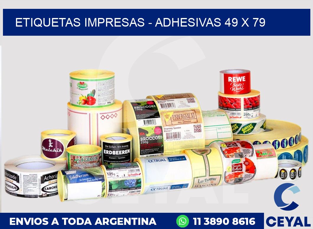 etiquetas impresas – Adhesivas 49 x 79