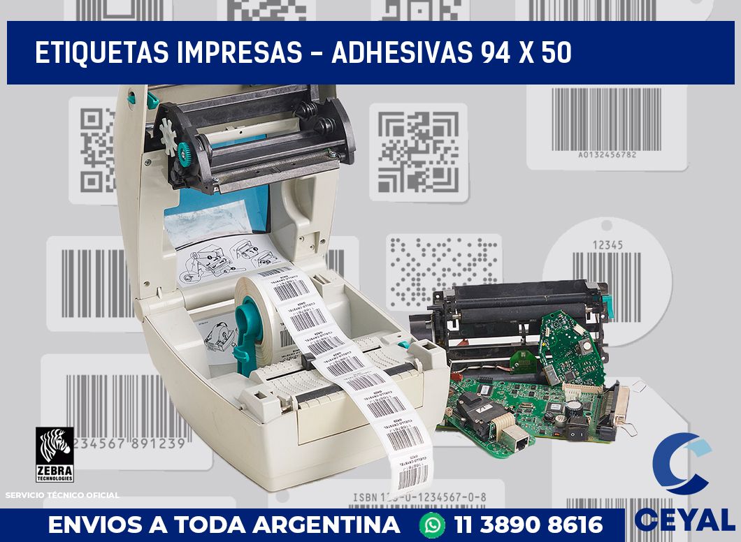 etiquetas impresas - Adhesivas 94 x 50