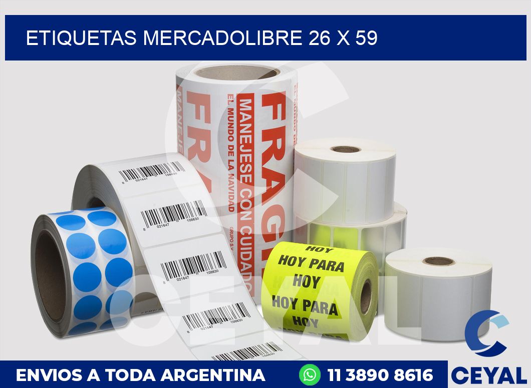 etiquetas mercadolibre 26 x 59