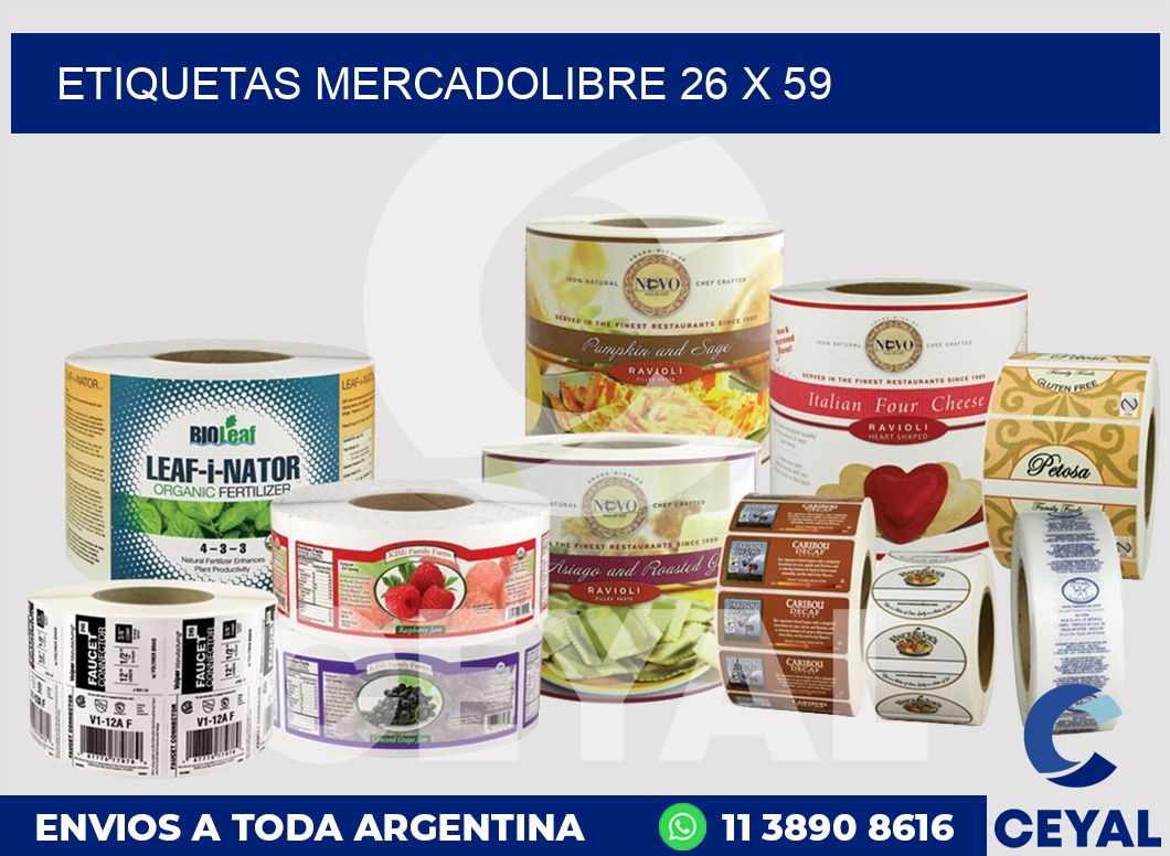 etiquetas mercadolibre 26 x 59