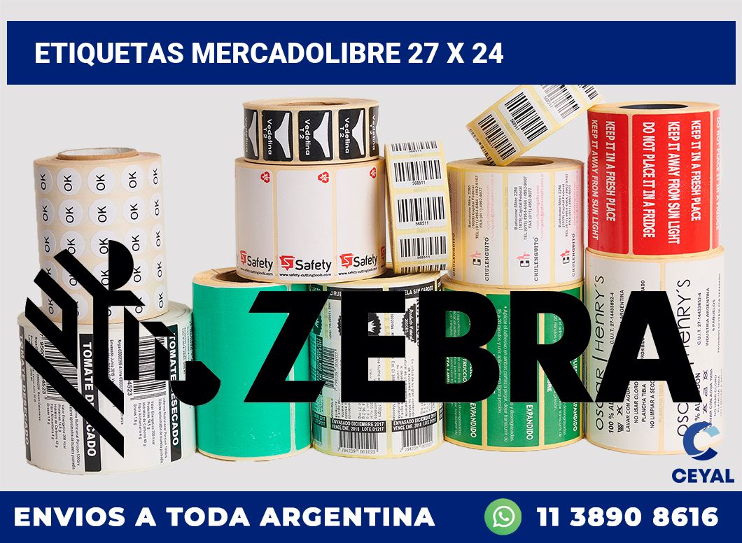 etiquetas mercadolibre 27 x 24