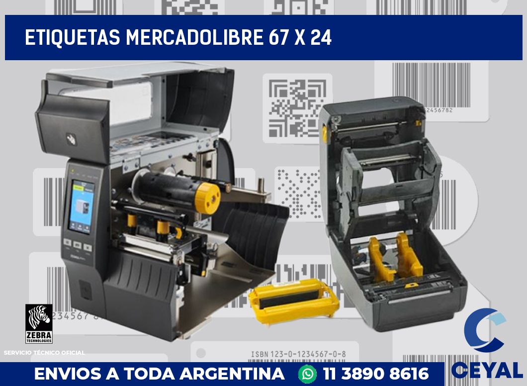etiquetas mercadolibre 67 x 24