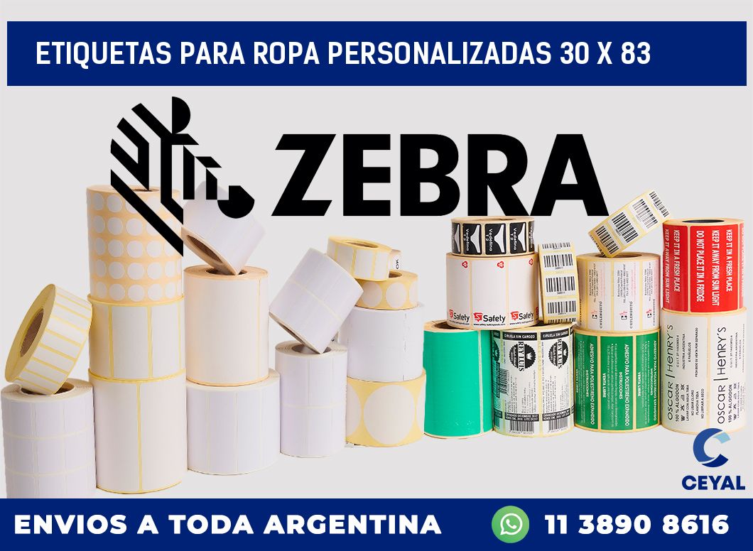 etiquetas para ropa personalizadas 30 x 83