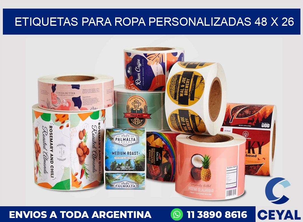 etiquetas para ropa personalizadas 48 x 26