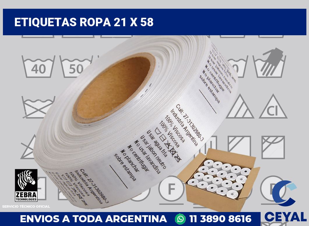 etiquetas ropa 21 x 58