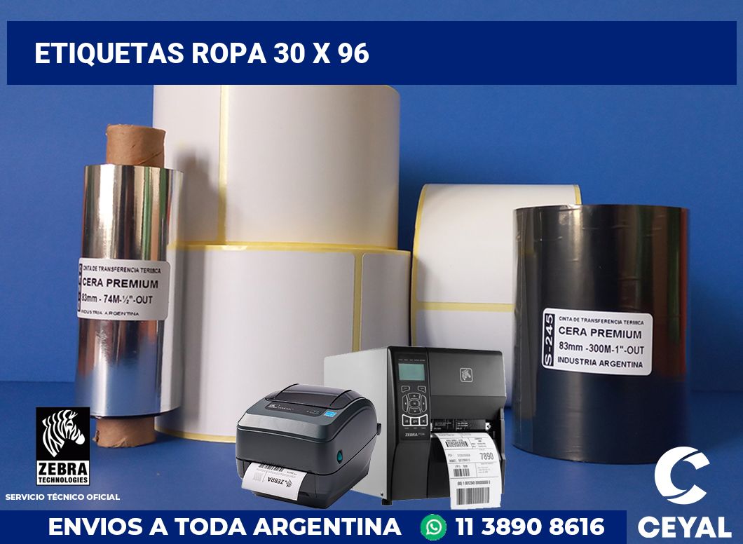 etiquetas ropa 30 x 96