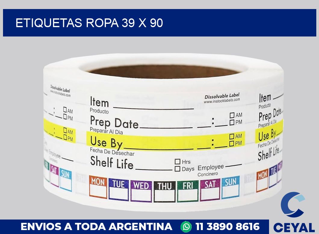 etiquetas ropa 39 x 90
