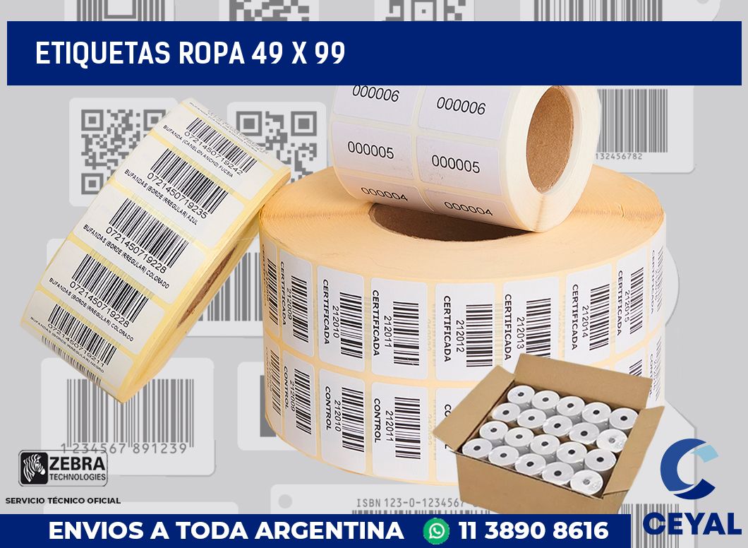 etiquetas ropa 49 x 99
