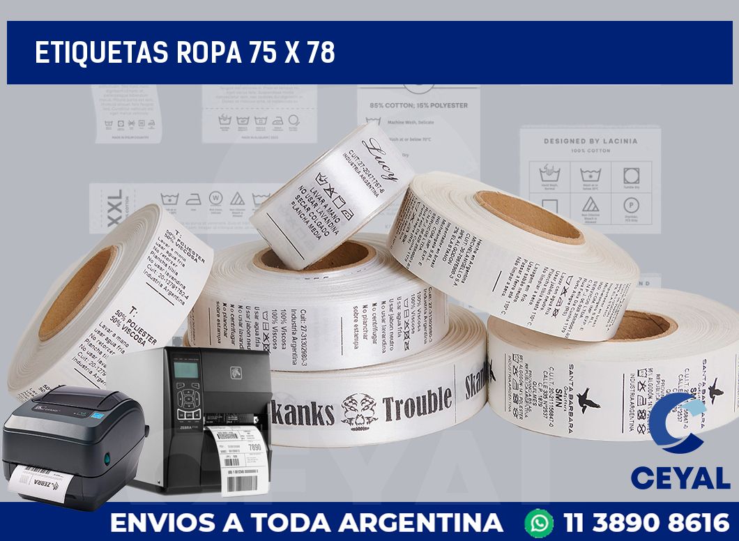etiquetas ropa 75 x 78
